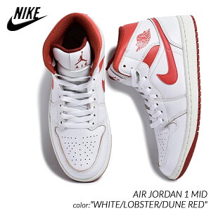 y15܂ł̂őIIzNIKE AIR JORDAN 1 MID "WHITE/LOBSTER/DUNE RED" iCL GA W[_ ~bh Xj[J[ ( AJ1  zCg  Y FJ3458-160 )
