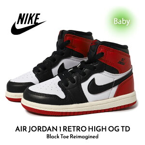 yubNtCf[N[|zzIIzNIKE iCL W[_ xr[ Xj[J[ V[Y AIR JORDAN 1 RETRO HIGH OG TD Black Toe Reimagined BABY LbY FD1413-106
