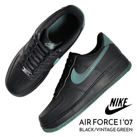 【15時までのご注文で即日発送！！】NIKE ナイキ エアフォース ロー スニーカー AIR FORCE 1 '07 BLACK/VINTAGE GREEN ( 黒 ブラック グリーン メンズ FJ4146-001 )