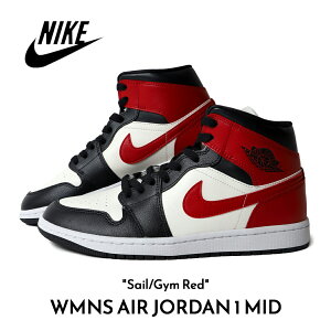 y15܂ł̂őIIzNIKE iCL EBY GA W[_ ~bh Xj[J[ WMNS AIR JORDAN 1 MID Sail/Gym Red (  bh YTCY BQ6472-160 )