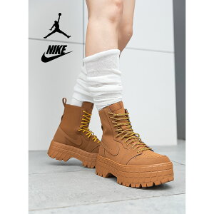 【15時までのご注文で即日発送!!】NIKE ナイキ WMNS AIR JORDAN 1 BROOKLYN ウィメンズ エア ジョーダン 1 ハイ ブルックリン スニーカー ブーツ BOOTS BEIGE ( 厚底 レザー レースアップ ベージュ レデ