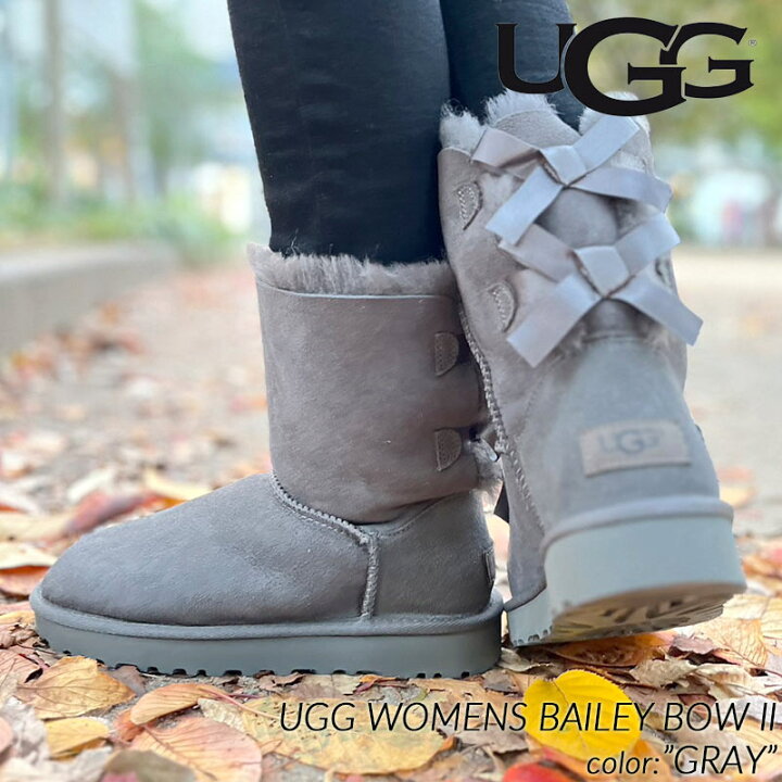 楽天市場】UGG WOMENS BAILEY BOW II GRAY アグ ムートンブーツ 