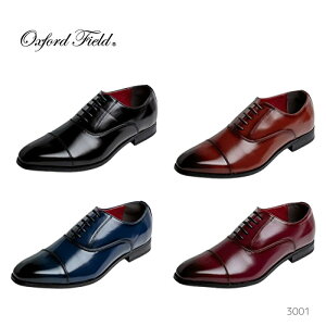 【エントリーで全品ポイントプラス10倍!】 Oxford Field オックスフォードフィールド 3001 メンズ ストレートチップ レースアップ ビジネスシューズ 合皮 靴 3E