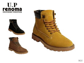U.P renoma ユーピーレノマ 9031 メンズ 靴 カジュアル ワークブーツ フェイクレザー 幅広 4E