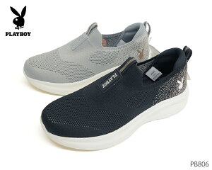【エントリーで全品ポイントプラス10倍!】 PLAYBOY プレイボーイ PB806 レディース カジュアル シューズ スニーカー シンプル 軽量 メッシュ スリッポン 靴 スリップオン