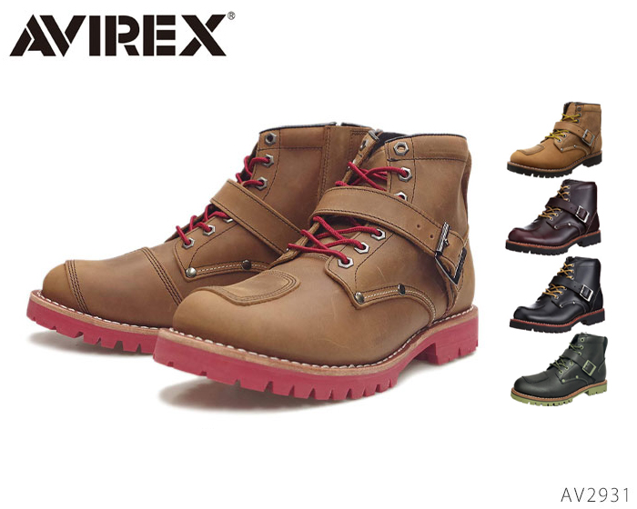 AVIREX AV2931 TIGER サイドジッパー エンジニアブーツ アビレックス タイガー レディース ショート レザーブーツ ユニセックス セール開催中最短即日発送 期間限定特別価格 男女兼用 メンズ 靴