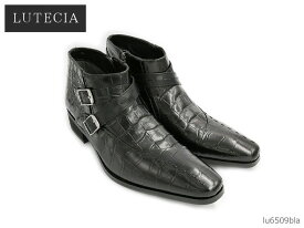 マドラス 製 靴 メンズ ルテシア LUTECIA LU6509 6509 ブラック クロコ型押し メンズ チャッカーブーツ 靴 正規品