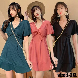 【クーポン最大1000円OFF!】水着 レディース ワンピース ショートパンツ パッドあり ワイヤーなし 大人 セクシー ベアバック ママ水着 かわいい ビーチ プール おしゃれ ブラック グリーン レ