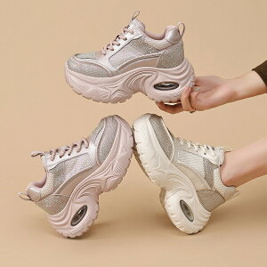 【クーポン利用で最大1000円OFF!】厚底 スニーカー レディース ローカット 9cm 厚手 秋 夏用 スポーツ 通気性 ダッドスニーカー きれいめ 靴 細身 スニーカーレディース 歩きやすい ブランド 韓