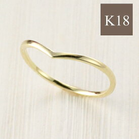 Vライン リング 18金 k18 18k 極細リング 華奢 シンプル ゴールド　V字 ファランジ 重ねづけ イエローゴールド ピンクゴールド ホワイトゴールド 0号〜15号 地金のみ 0.5号サイズ