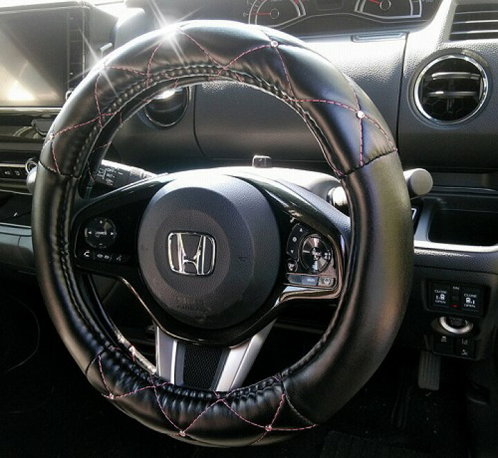 楽天市場 ハンドルカバー 軽自動車 Sサイズ ステアリングカバー レザー調 キルティング ラインストーン ストーン おしゃれ かわいい 高級感 軽 コンパクト 汎用 Nbox 車 カーアクセサリー 車アクセサリー カー小物 車小物 車用品 Pdrl010 Pdvs010 プレシャスランド