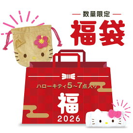ハローキティ 福袋 2026年 5～7点 詰め合わせ サンリオ キャラクター福袋 ラッキーバック バッグ・ポーチ・ぬいぐるみ・タオル・靴下・小物雑貨・ お得 ギフト プレゼント 数量限定 お正月　お年玉 豪華セット 実用アイテム 送料無料