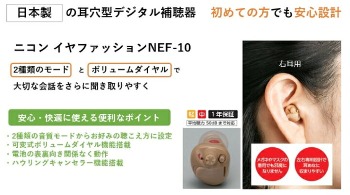 nikon NEF-10 ニコン 右耳用 とは違う 母の日 Nikon 耳穴式 デジタル補聴器 補聴器 イヤファッション非課税 耳穴型 ギフト 送料無料 医療機器 レディメイド補聴器集音器 エシロール 軽度 耳あな型 手軽に装用 敬老の日 父の日 中等度難聴対応 簡単 日本製 nikon NEF-10 ニコン 右耳用 とは違う 母の日 Nikon 耳穴式 デジタル補聴器 補聴器 イヤファッション非課税 耳穴型 ギフト 送料無料 医療機器 レディメイド補聴器集音器 エシロール 軽度 耳あな型 手軽に装用 敬老の日 父の日 中等度難聴対応 簡単 日本製
