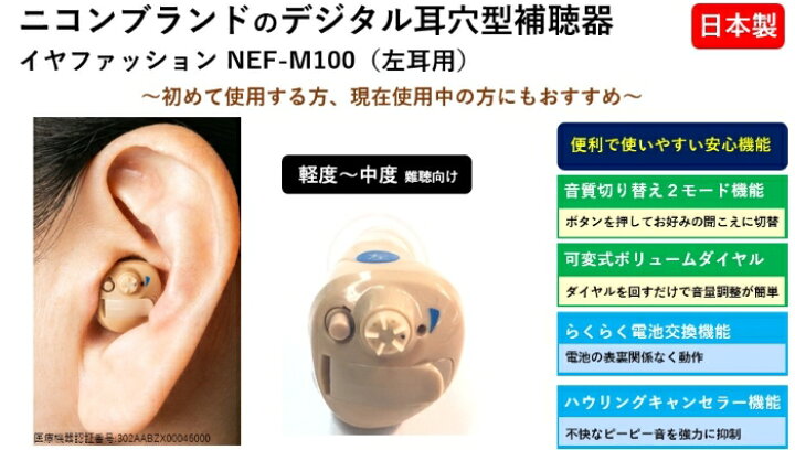 楽天市場】（楽天ポイントと10倍）NEF-M100S ニコン・エシロール 耳穴 