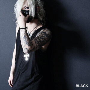 【minority】SolidLongTanktopタンクトップメンズロックタンクトップV系ファッション夏ヴィジュアル系ファッションノースリーブモード系メンズタンクトップレイヤードカットオフロングタンク重ね着インナーブランドパンクファッション個性的