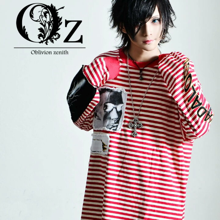 楽天市場 ヴィジュアル系 V系 ファッション メンズ ロンt Tシャツ ボーダー カットソー 長袖tシャツ パンク ロック 服 派手 な 服 ストリート系 ビジュアル系 レッド 赤 オズ Oz Ozオズ