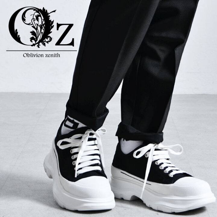 楽天市場 靴 スニーカー メンズ シューズ ストリート ファッション ストリート系 ブラック 黒 V系 かっこいい 韓国 韓国ファッション ホワイト 白 グッズ Platform Canvas Sneaker Ozオズ