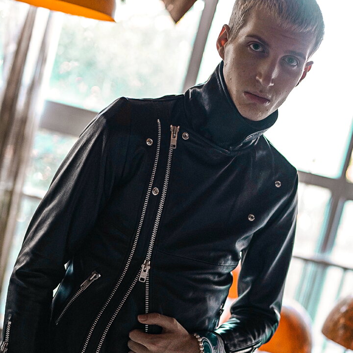 楽天市場】ライダースジャケット レザー ラムレザー ダブル ダブル  