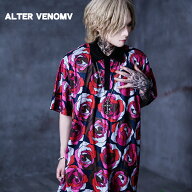 V系 ファッション メンズ ヴィジュアル系 ポロシャツ シャツ ロング丈 半袖 ブランド オーバーサイズ レ…