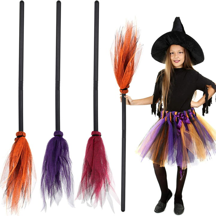 楽天市場 3ピース ハロウィン 魔女 ほうき プラスチック 魔女 ほうき 子供 ほうき 小道具 魔女 ほうき パーティー 装飾 ハロウィン コスチューム デコレーション 3色 Pregaloshop