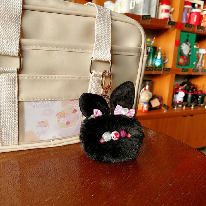 キーホルダー チャーム ペアキーホルダー 韓国 可愛い ブラック 兎 ぬいぐるみ キーホルダー かわいい ぬいぐるみ ふわふわ キーリング バッグチャーム 可愛いペンダント 小物アクセサリー カップル バレンタインデープレゼント 彼氏 彼女 pregaloshop キーホルダー うさぎ かわいい 韓国 バッグチャーム パープル