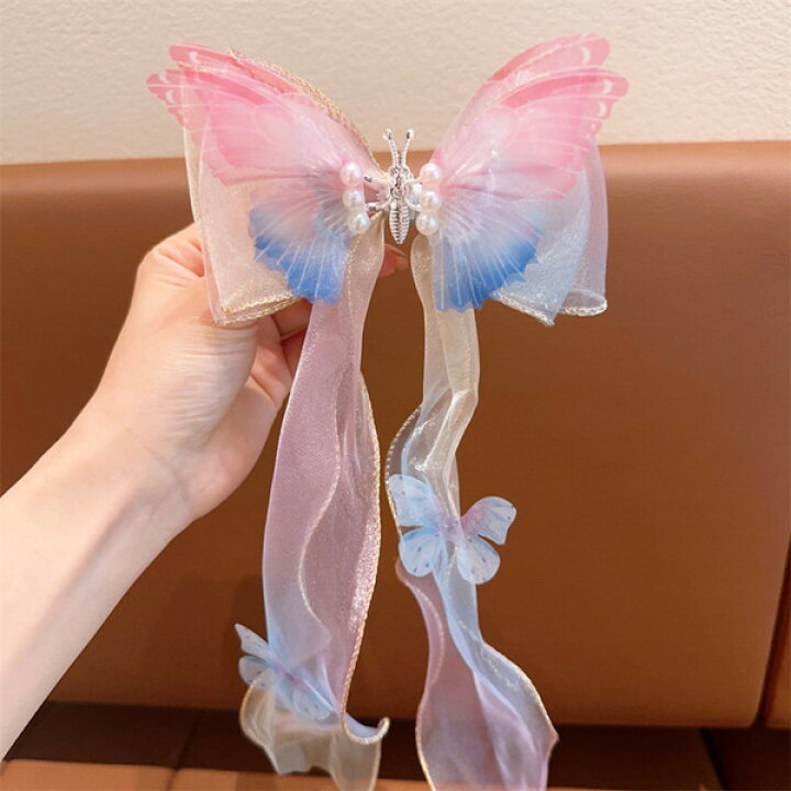 楽天市場】2点セット ヘアアクセサリー 動ける蝶々 プリンセスリボン 
