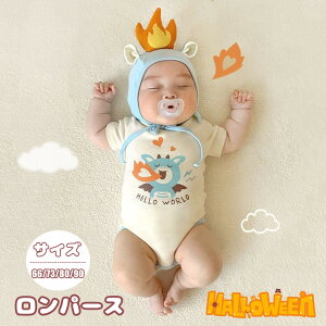 火 恐竜 ロンパース ベビー カバーオール 新生児 赤ちゃん 誕生日 プレゼント ベビー服 半袖 柔らか ベビーウェア お祝い お食い初め 2点セット 女の子 男の子 子供 おしゃれ ベビー服 キッズ