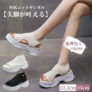 【新作7日限定クーポン配布中】サンダル レディース 厚底サンダル メッシュサンダル ビーチサンダル 厚底プルストラップ レディース 厚底シューズ スニーカー 通気性 美脚 ウォーキングシ