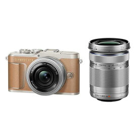 【中古】【1年保証】【美品】OLYMPUS PEN E-PL9 EZ ダブルズームキット ブラウン