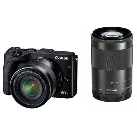【中古】【1年保証】【美品】Canon EOS M3 18-55mm 55-200mm ダブルズームキット ブラック