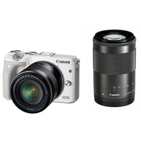 【中古】【1年保証】【美品】Canon EOS M3 18-55mm 55-200mm ダブルズームキット ホワイト