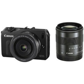 【中古】【1年保証】【美品】Canon EOS M 18-55mm IS STM / 22mm STM ブラック