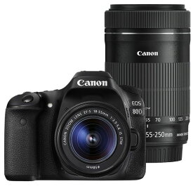 【中古】【1年保証】【美品】Canon EOS 80D ダブルズームキット 18-55mm IS STM & 55-250mm IS STM