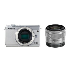 【中古】【1年保証】【美品】Canon EOS M100 レンズキット 15-45mm IS STM ホワイト