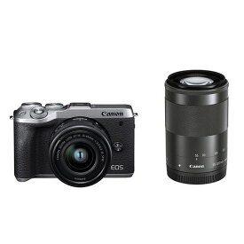 【中古】【1年保証】【美品】Canon EOS M6 Mark II ダブルズームキット シルバー