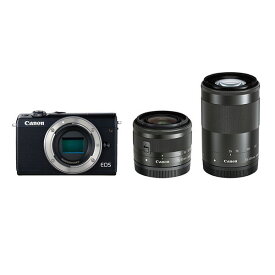 【中古】【1年保証】【美品】Canon EOS M100 ダブルズームキット 15-45mm IS STM + 55-200mm IS STM ブラック