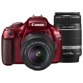 【中古】【1年保証】【美品】Canon EOS Kiss X50 EF-S 18-55mm 55-250mm レッド