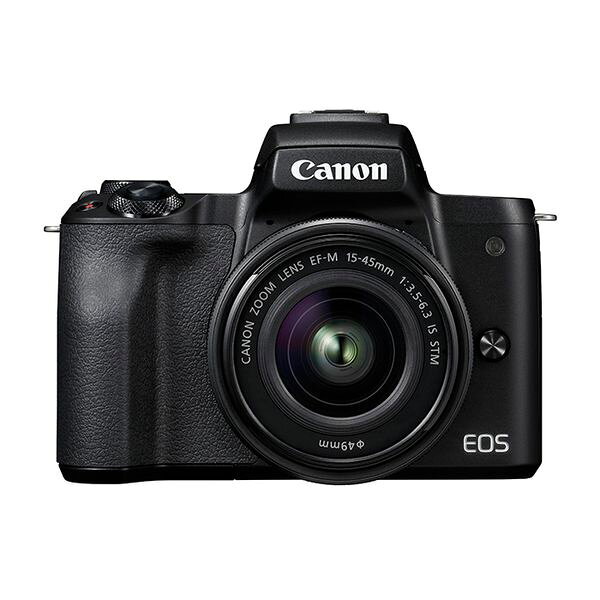 【中古】【１年保証】【美品】Canon EOS Kiss M レンズキット 15-45mm IS STM ブラック