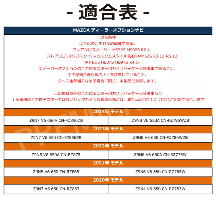 Z9N8 V6 650A (CN-FZ796WZB) フレアクロスオーバー R2.1～ / フレアワゴン R3.12～R5.11 / キャロル R4.1 ～の3車種で[全方位モニター付き車] マツダ純正ディーラーオプションナビ対応 走行中にテレビ見れる+ナビ操作 TVS-030] Z9N8 V6 650A (CN-FZ796WZB) ※フレアクロス ... Z9N8 V6 650A (CN-FZ796WZB) フレアクロスオーバー R2.1～ / フレアワゴン R3.12～R5.11 / キャロル R4.1～の3車種で[全方位モニター付き車] マツダ純正ディーラーオプションナビ対応 走行中にテレビ見れる+ナビ操作