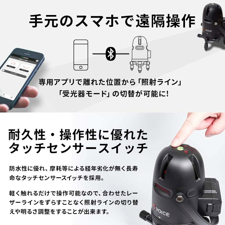 楽天市場】【期間限定10%OFF!!】 VOICE 5ラインレーザー墨出し器 Model 
