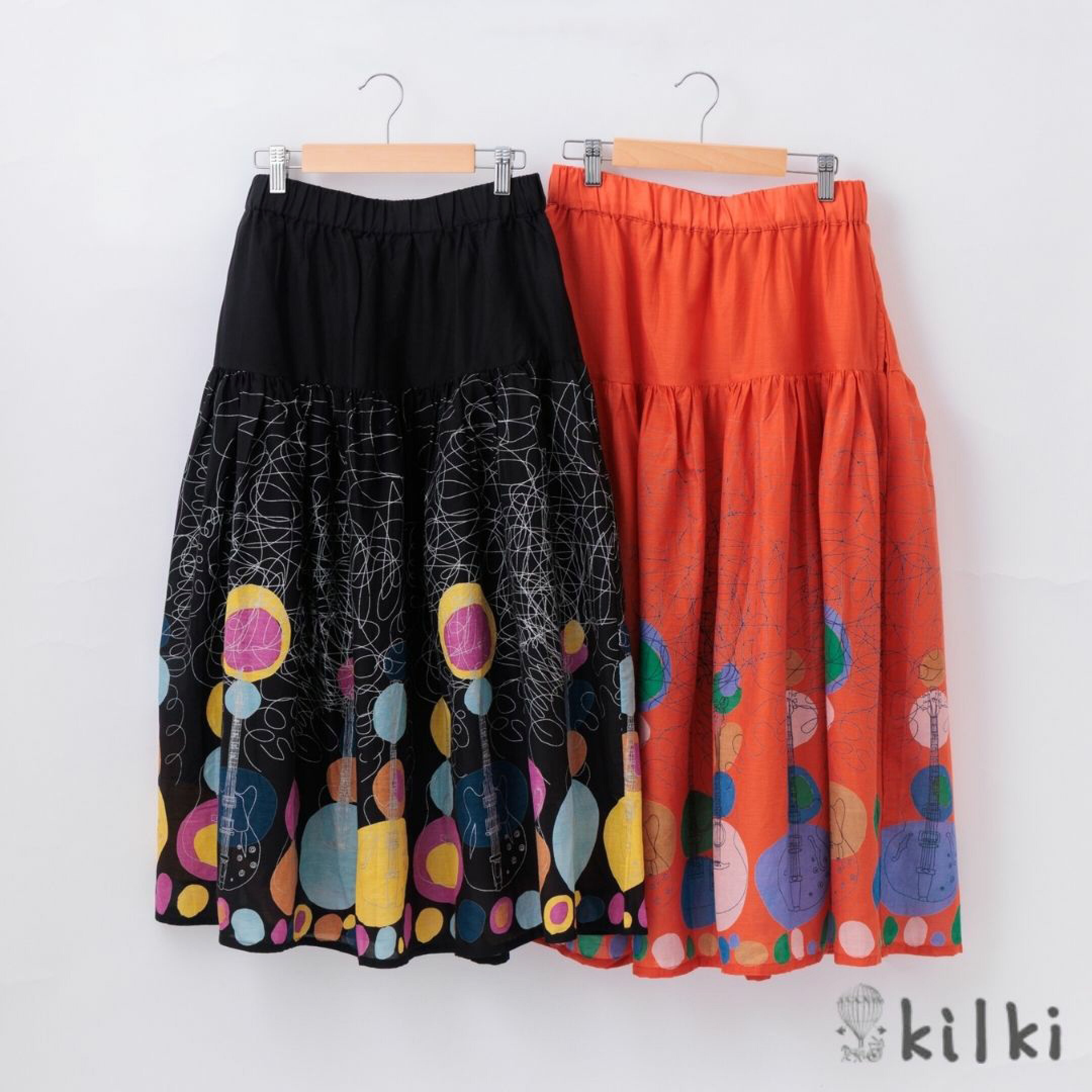 ファッションブランド「KILKI（キルキー）」の2026ss特集。6つ目はスカート（ボトムス）。キルキーのスカートは誰とも被らない主役級ばかり。ウエストは総ゴムで体型を選ばないためサイズの心配もなく、ストレスフリーな穿き心地。