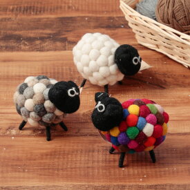 【50%OFF】 PACHAMAMA Felt Decorations 1 ハンドメイド オブジェ 置物 かわいい ひつじ 羊 フェアトレード サスティナブル SDGs 天然素材 ネパール ギフト プレゼント クリスマス インテリア おしゃれ Pm001