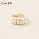 指輪 フリーサイズ シンプル リング パール クラウドパールリング ゴールド おしゃれ Encachette アンキャシェット 普段使い カジュアル フォーマル お祝い 記念日 プレゼント 妻 彼女 女友達 女性 170331 Ac013