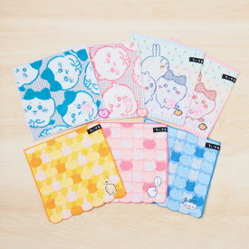 【 送料無料 】 ちいかわ グッズ うさぎ ハチワレ 可愛い chiikawa ハンカチタオル ハンカチ レディース 綿100％ 女の子 ギフト プレゼント ピンク ブルー イエロー 柄付 チェック ドット 414030080 zk112