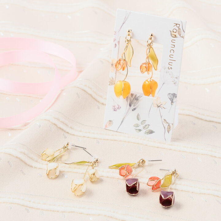楽天市場】【30%OFF】 ピアス チューリップ 花 ドロップピアス バイ 