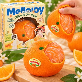 メロジョイ 公式 フルーツマーケット　スイート オレンジ みかん スクイーズ Mellojoy おもちゃ プレゼント ギフト 人気 ストレス発散 即納 正規品 公式 メロジョイ