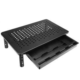 SS限定セール最大半額！VETESA PCスタンド　モニター台　机上台　金属　机上タンク　ディスプレイ台　高さ調整可能　滑り止めマット付き　パソコンスタンド　有孔ボード 卓上収納　引き出し収納　　　耐荷重20kg　　（アップグレードモデル　引き出し付きタイプ）