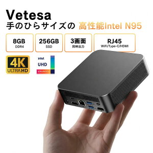 �f�X�N�g�b�v �p�\�R�� �~�jPC miniPC �C���e�� Intel ��12���� Alder Lake N95 mini pc �ő�3.4GHz ���𑜓x UHD 4K �f�X�N�g�b�vpc Windows11 WPS ������16GB DDR4 SSD512GB�ő� VETESA �ȃX�y�[�X���^pc ���y�� HDMI 3.0 DP