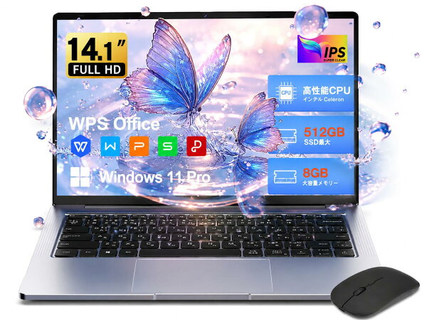 【スーパーSALE★最大50％OFF】ノートパソコン 新品 Office付き 初心者向け 初期設定済 Win11 Pro 日本語キーボード テレワーク応援 Celeron N3350メモリー:8GB 高速SSD:512GB最大 laptop 14型液晶