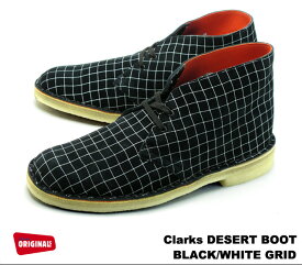 クラークス デザートブーツ メンズ ブラック ホワイト ブーツ Clarks DESERT BOOT 26110027 BLACK/WHITE US規格